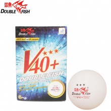 雙魚DOUBLEFISH 有縫新材料V40+展翅三星級乒乓球 3星兵乓球 6只裝